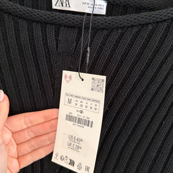 NWT - ZARA RIB KNIT CROP SWEATER - MEDIUM - Picture 4 of 4